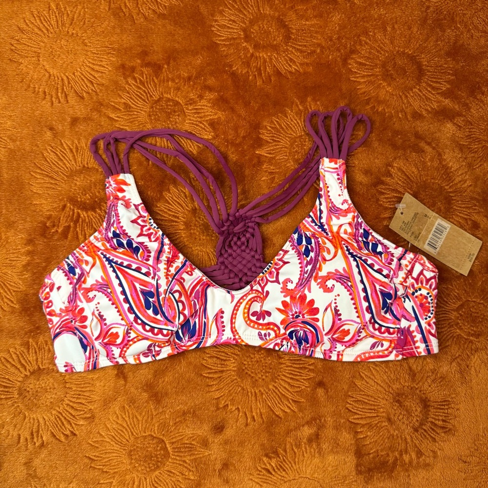 NWT Cremieux Paisley Bikini Top | M
